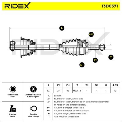 Drive Shaft RIDEX 13D0371 13D0371 - photo 5