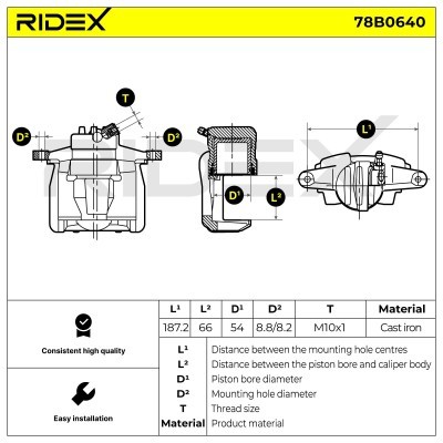 Brake Caliper RIDEX 78B0640 78B0640 - photo 8