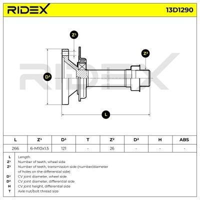 Drive Shaft RIDEX 13D1290 13D1290 - photo 7