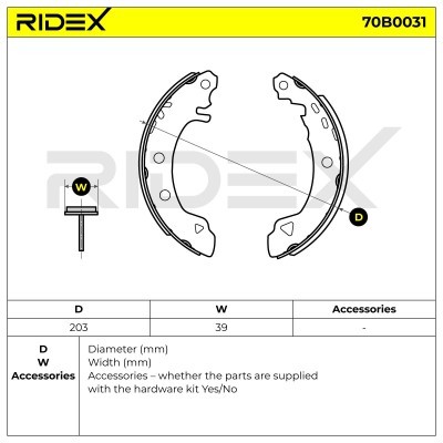 Brake Pads Set RIDEX 70B0031 70B0031 - photo 3