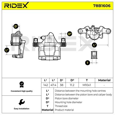Brake Caliper RIDEX 78B1606 78B1606 - photo 3
