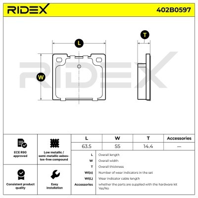 Brake Pads Set RIDEX 402B0597 402B0597 - photo 6
