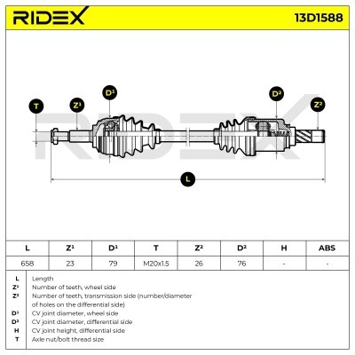 Drive Shaft RIDEX 13D1588 13D1588 - photo 7