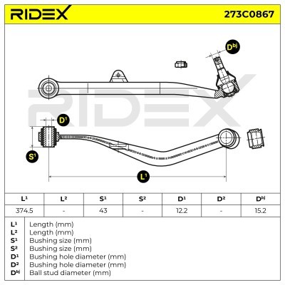 Control Arm RIDEX 273C0867 273C0867 - photo 7