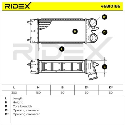 Intercooler, Charger RIDEX 468I0186 468I0186 - photo 6