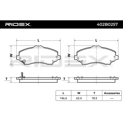 Brake Pads Set RIDEX 402B0257 402B0257 - photo 3