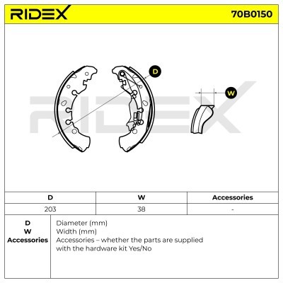 Brake Pads Set RIDEX 70B0150 70B0150 - photo 5