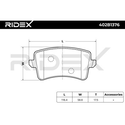 Brake Pads Set RIDEX 402B1376 402B1376 - photo 6