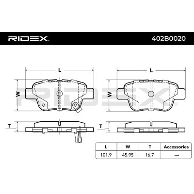 Brake Pads Set RIDEX 402B0020 402B0020 - photo 4