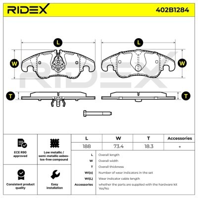 Brake Pads Set RIDEX 402B1284 402B1284 - photo 7