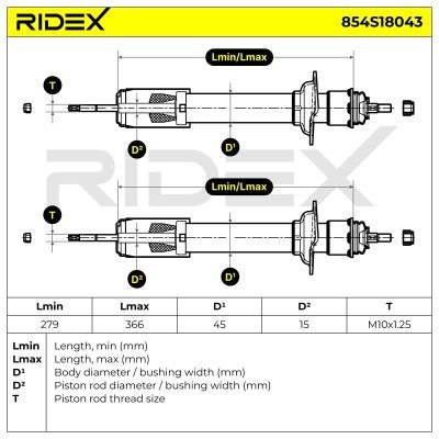 Shock Absorber RIDEX 854S18043 854S18043 - photo 8