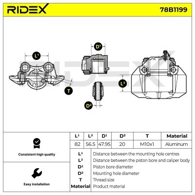 Brake Caliper RIDEX 78B1199 78B1199 - photo 7