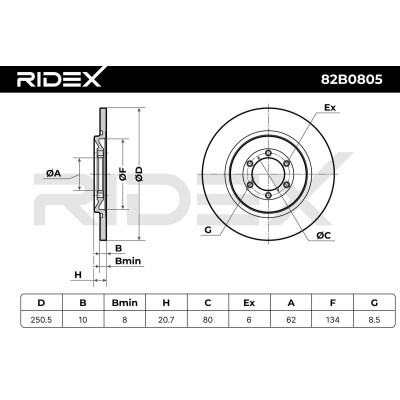 Brake Disc RIDEX 82B0805 82B0805 - photo 6