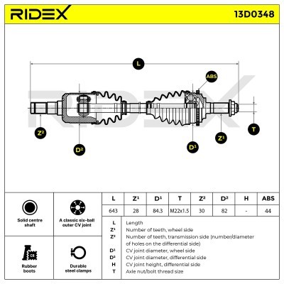 Drive Shaft RIDEX 13D0348 13D0348 - photo 6