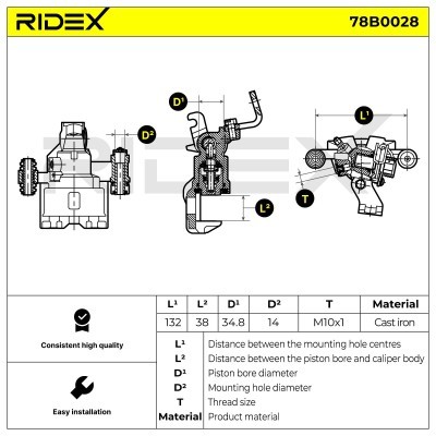Brake Caliper RIDEX 78B0028 78B0028 - photo 5