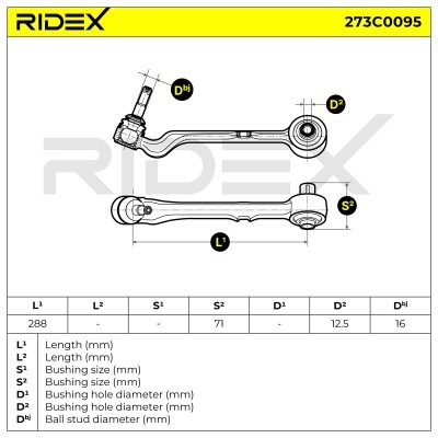 Control Arm RIDEX 273C0095 273C0095 - photo 7