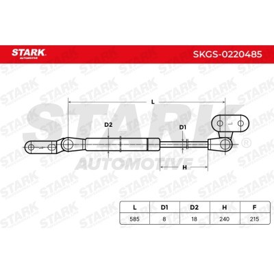 Gas Spring, boot-/cargo area Stark SKGS-0220485 SKGS-0220485 - photo 7