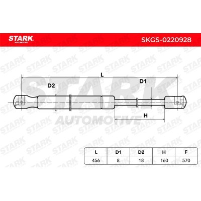 Gas Spring, boot-/cargo area Stark SKGS-0220928 SKGS-0220928 - photo 5