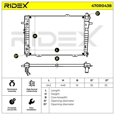 Radiator, Engine Cooling RIDEX 470R0438 470R0438 - photo 4
