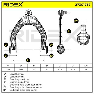 Control Arm RIDEX 273C1757 273C1757 - photo 8