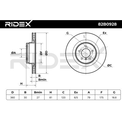 Brake Disc RIDEX 82B0928 82B0928 - photo 2