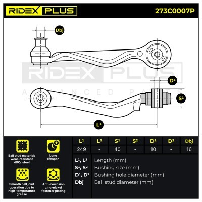 Control Arm RIDEX 273C0007P 273C0007P - photo 8