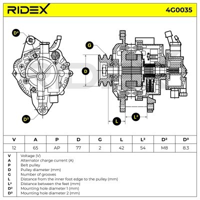 Alternator RIDEX 4G0035 4G0035 - photo 7