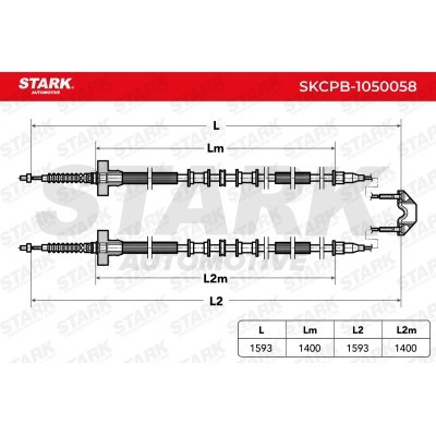 Cable Pull, Parking Brake Stark SKCPB-1050058 SKCPB-1050058 - photo 3