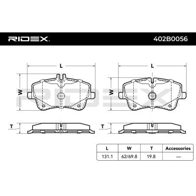 Brake Pads Set RIDEX 402B0056 402B0056 - photo 3