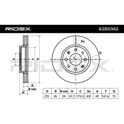 Brake Disc RIDEX 82B0362 82B0362 - photo 3