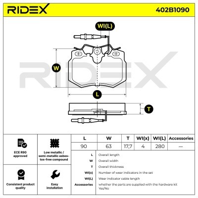 Brake Pads Set RIDEX 402B1090 402B1090 - photo 7