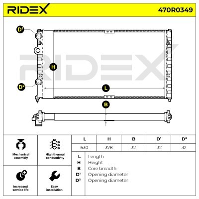 Radiator, Engine Cooling RIDEX 470R0349 470R0349 - photo 4