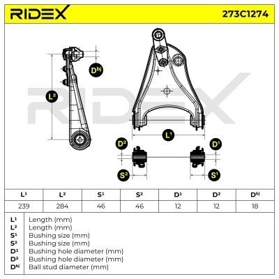 Control Arm RIDEX 273C1274 273C1274 - photo 6