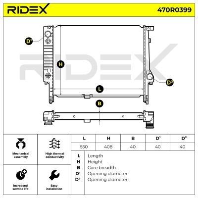 Radiator, Engine Cooling RIDEX 470R0399 470R0399 - photo 5