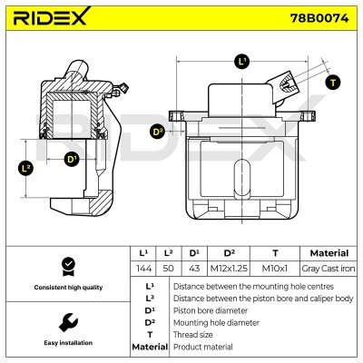 Brake Caliper RIDEX 78B0074 78B0074 - photo 5