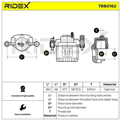 Brake Caliper RIDEX 78B0162 78B0162 - photo 5