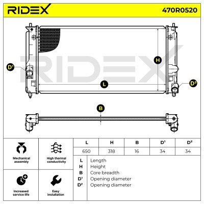 Radiator, Engine Cooling RIDEX 470R0520 470R0520 - photo 8