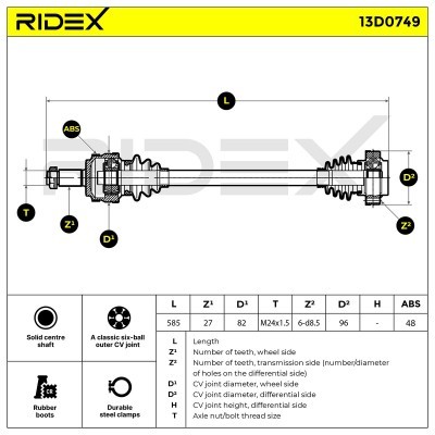 Drive Shaft RIDEX 13D0749 13D0749 - photo 7