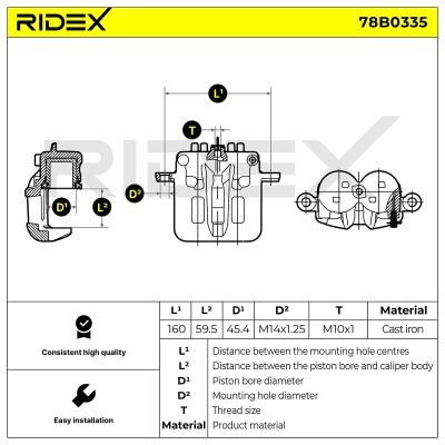 Brake Caliper RIDEX 78B0335 78B0335 - photo 5