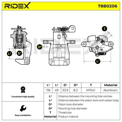 Brake Caliper RIDEX 78B0206 78B0206 - photo 5