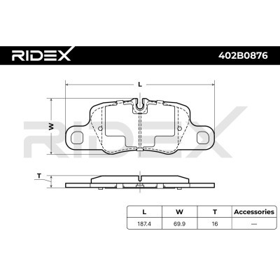 Brake Pads Set RIDEX 402B0876 402B0876 - photo 7