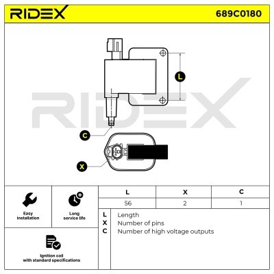 Ignition Coil RIDEX 689C0180 689C0180 - photo 5