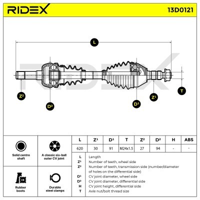 Drive Shaft RIDEX 13D0121 13D0121 - photo 13