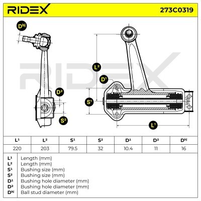 Control Arm RIDEX 273C0319 273C0319 - photo 7