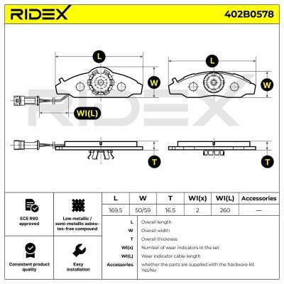 Brake Pads Set RIDEX 402B0578 402B0578 - photo 8
