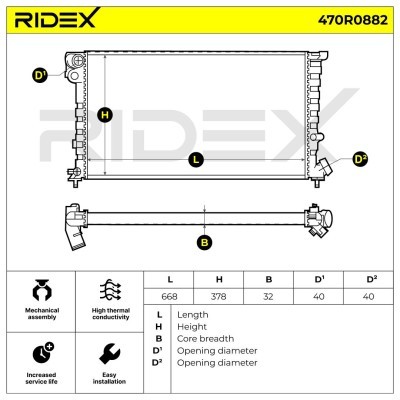 Radiator, Engine Cooling RIDEX 470R0882 470R0882 - photo 8