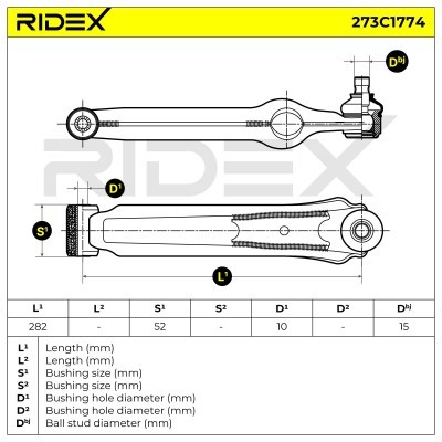 Control Arm RIDEX 273C1774 273C1774 - photo 7