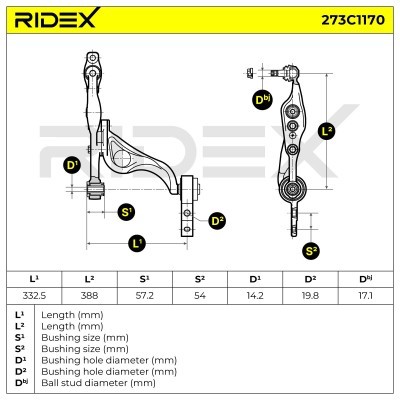 Control Arm RIDEX 273C1170 273C1170 - photo 6