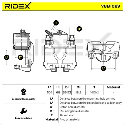Brake Caliper RIDEX 78B1089 78B1089 - photo 6