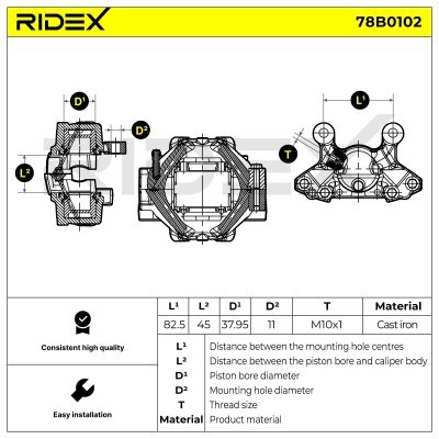 Brake Caliper RIDEX 78B0102 78B0102 - photo 7